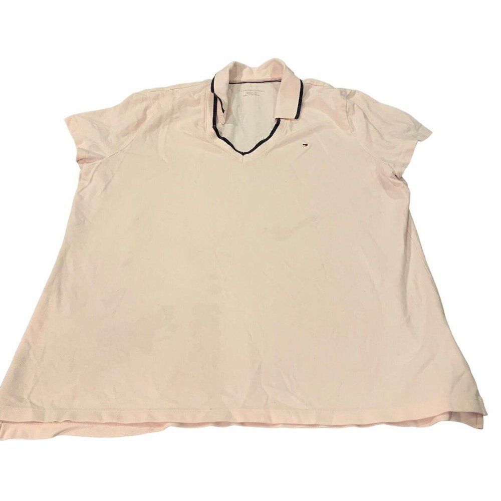 Tommy Hilfiger Women's Pink Polo Golf Shirt Size XXL Light Stains​​​​​​​